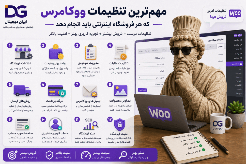 مهم‌ترین تنظیمات ووکامرس که هر فروشگاه اینترنتی باید انجام دهد
